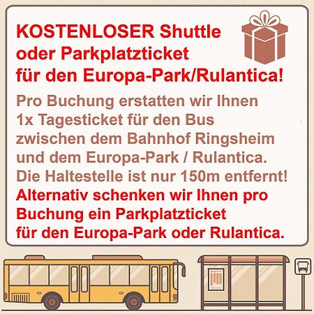 Hotel SunParc - SHUTTLE zum Europa-Park Rust 4km&Rulantica 2km Ringsheim Exterior foto